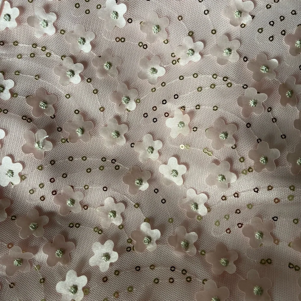 Jona Michelle, baby Pink‎ Sparkle Dress with Bow, sleeveless floral design